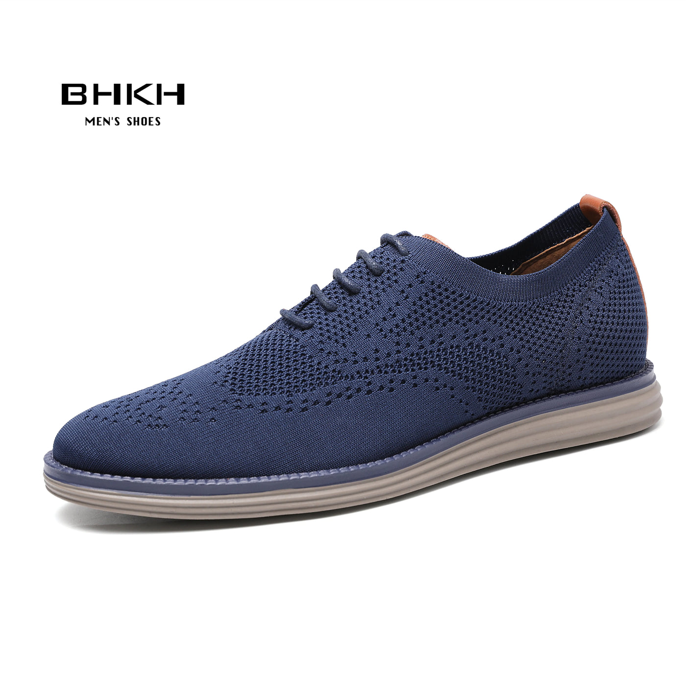 BHKH 2025 Breathable Knitted Mesh Casual Shoes Lightweight Smart Casual Shoes Office Work Footwear Men Shoes