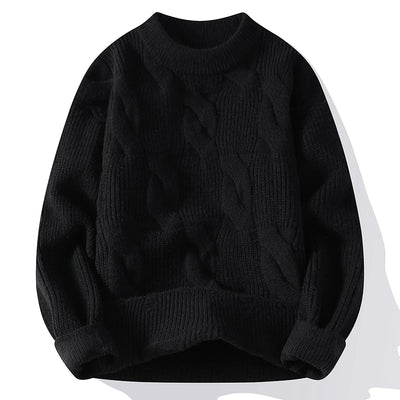 Autumn Winter Men's Loose Casual Sweater Solid Color O-Neck Knitted Pullovers Men Fashion Youthful Vitality Hole Knit Sweaters