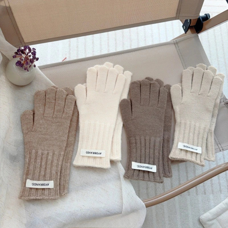 4-11Y Children's Gloves Versatile Boys Girls Split Finger Gloves with Hole Touchable Screen Autumn Winter Baby Knitted Glove