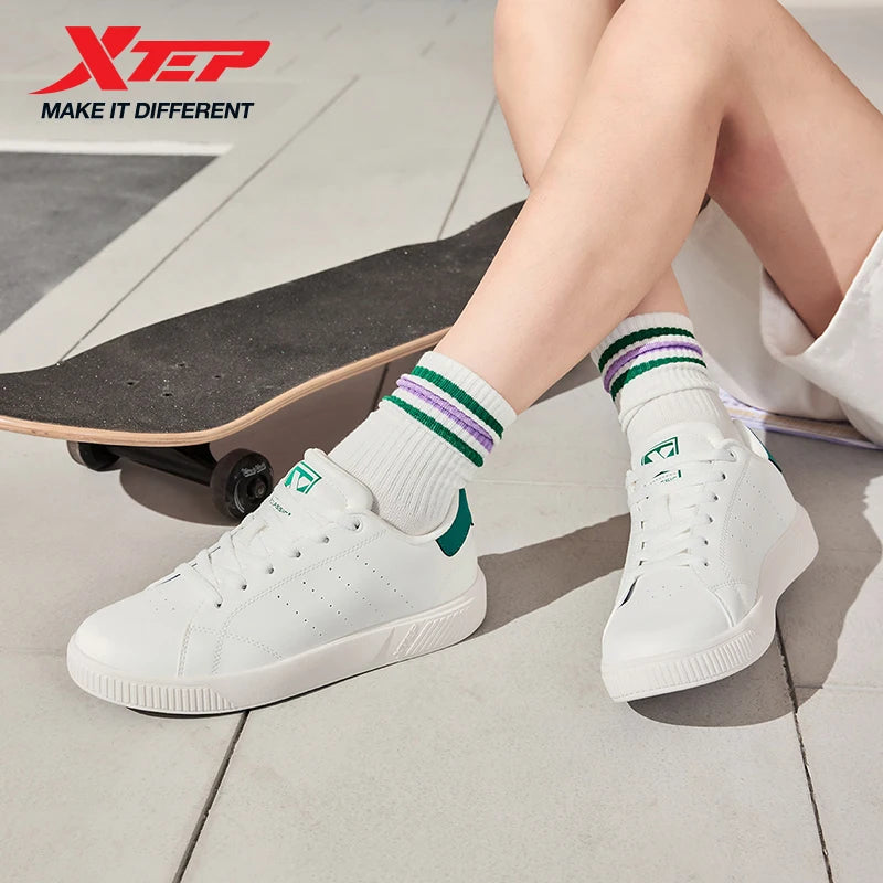 Xtep Skateboarding Shoes For Women 2025 Summer Lightweight Durability Leisure Fashion Lace Up Street Stlye Shoes 874118310012