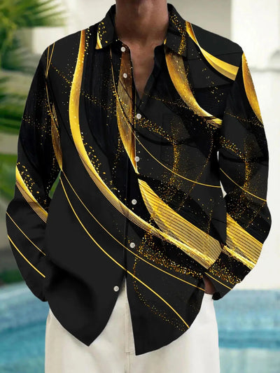 Men's shirts, button down shirts, casual shirts, spring and summer, printed long sleeves, daily, fashionable, comfortable