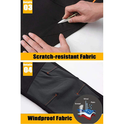 MAGCOMSEN Fleece Pants Men's Snow Ski Pants Windproof Shell Hiking Pants with 4 Zipper Pockets Winter Waterproof Trousers