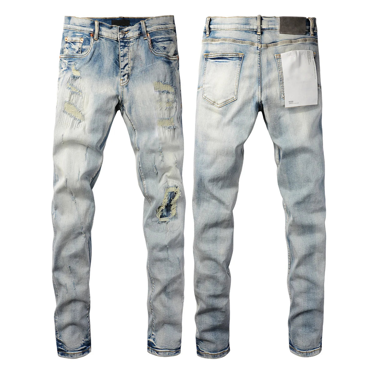 Light Blue Ripped American Jeans 9075 Brand Casual Pants