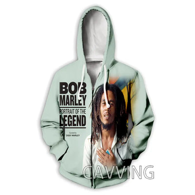 New Fashion 3D Print BOB MARLEY  Zipper Hoodies Zip Up Hooded Sweatshirts Harajuku Hoodie Hip Hop Sweatshirts  H02