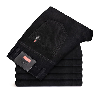 High Quality Corduroy Fabric Men's Business Casual Trousers Autumn Winter Style Small Straight Slim Versatile Cargo Pants