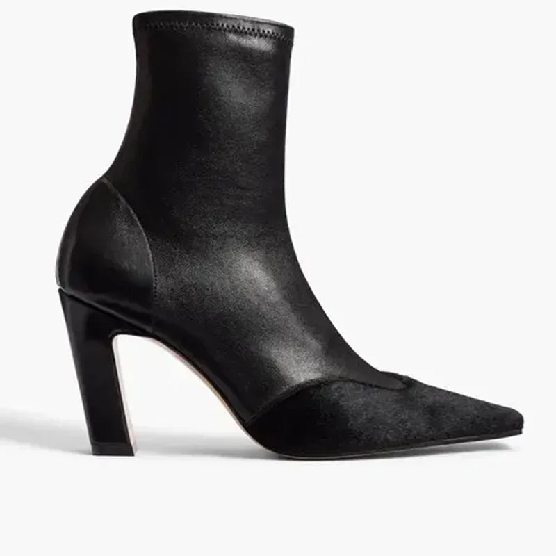 Shiny Patte Leather Patchwork Sewing Ankle Boots Sexy Square Toe Zipper Accept Customized New Arrivals Fashion Women Boots