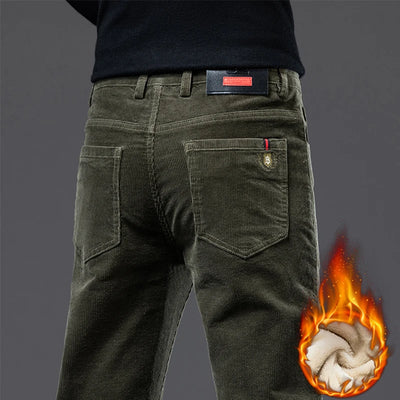 High Quality Corduroy Fabric Men's Business Casual Trousers Autumn Winter Style Small Straight Slim Versatile Cargo Pants