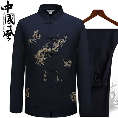 Traditional Kung Fu Tai Chi Cotton And Linen Tang Suit Uniform Men's Chinese Style Shirts Shirt And Blouses Jacket Clothing