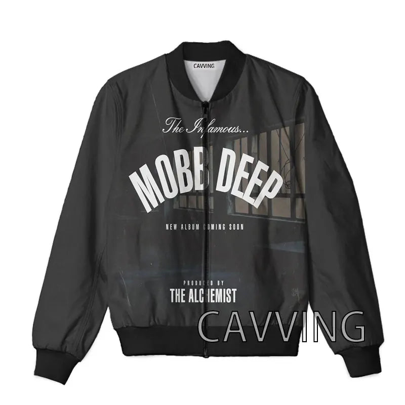 New Fashion Women/Men's  3D Print  Mobb Deep  Zipper Bomber Jackets Men Overcoat Mens Coat Zip Up Jackets
