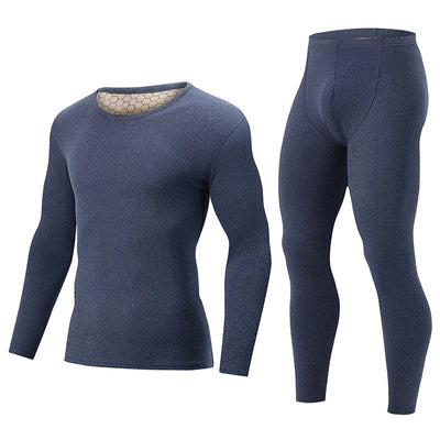 2-Piece Men's Fashion Autumn Clothes And Long-sleeved Trousers Set For Teenagers' Thermal Underwear At The End Of Autumn And Win