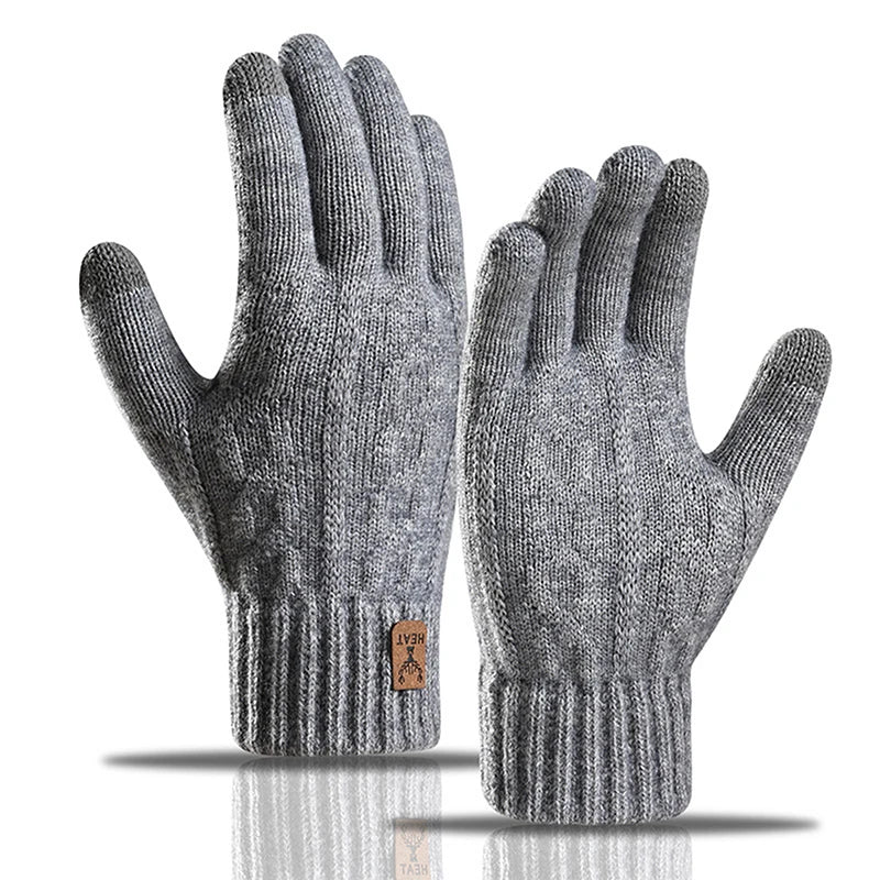 〔CC55〕1Pair Warm Gloves Autumn Winter Gloves For Men Cold-proof Warm Gloves Cycling Full Finger Touch Screen Gloves Gifts