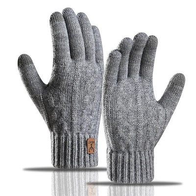 〔CC55〕1Pair Warm Gloves Autumn Winter Gloves For Men Cold-proof Warm Gloves Cycling Full Finger Touch Screen Gloves Gifts