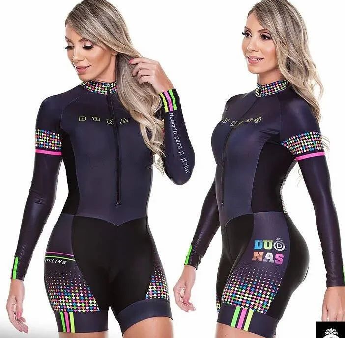 2025 Pro Team Triathlon Suit Women's Cycling Jersey Skinsuit Jumpsuit Maillot Cycling Ropa ciclismo long sleeve set gel