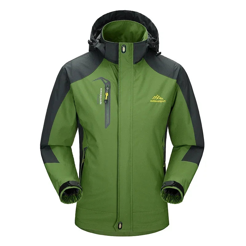 Outdoor Waterproof Hiking Jacket Sets Men Spring Breathable Hooded Coat Trekking Camping Climbing Quick-Drying Trousers Suit