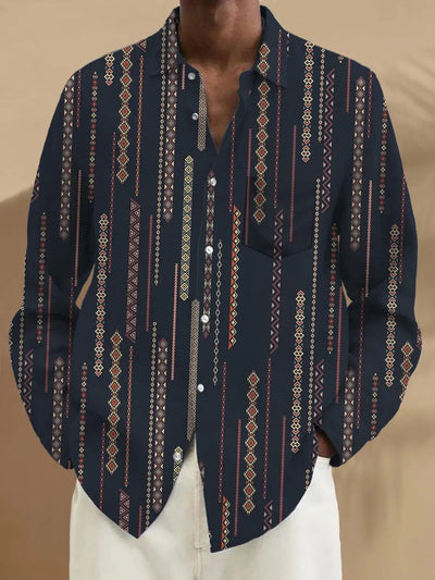 Men's shirts, button down shirts, casual shirts, spring and summer, printed long sleeves, daily, fashionable, comfortable