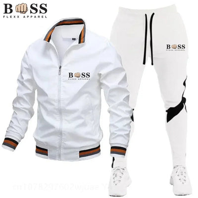 2025 New Men's Suit Clothing Men's One-Piece Sports Shirt + Sports Pants One-Piece Sports Shirt with Zipper Collar Synthetic Spo