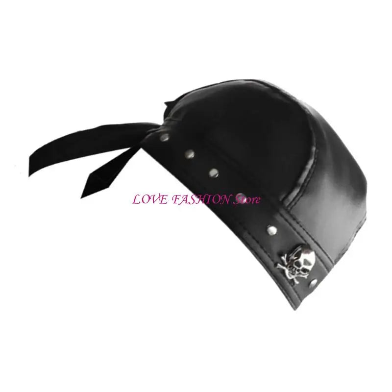 Hip Hop Grunge Photo Props Skull Durag for Dating Photography Cabbie Headwear Rivet Studded Hat Y166