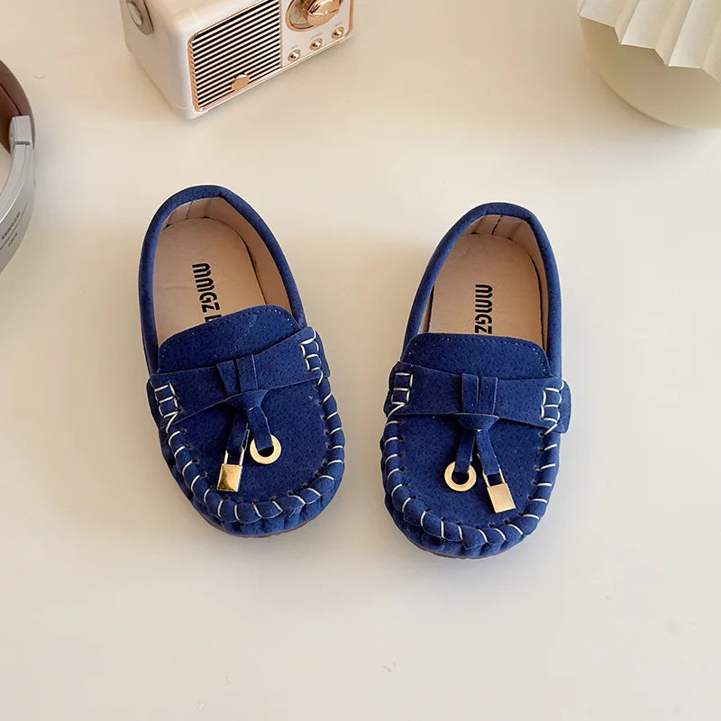 2025 Chidlren Flats Spring Summer Kids Casual Shoes for Girl Moccasin Slip On Lazy Loafers Shallow Tassel Boy Shoes Daily I03143