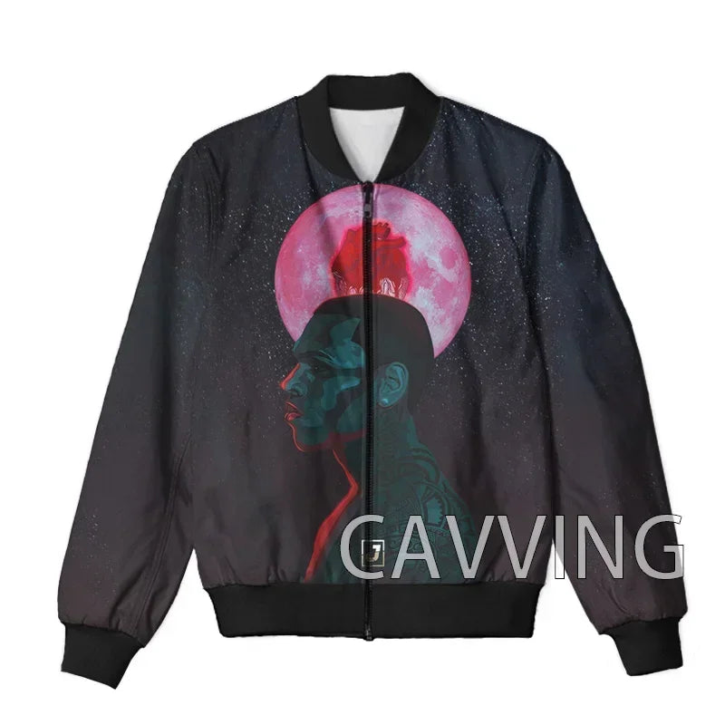 CAVVING 3D Printed  Rapper Chris Brown  Zipper Bomber Jackets Men Overcoat Mens Coat Zip Up Jackets for Women/Men   J02