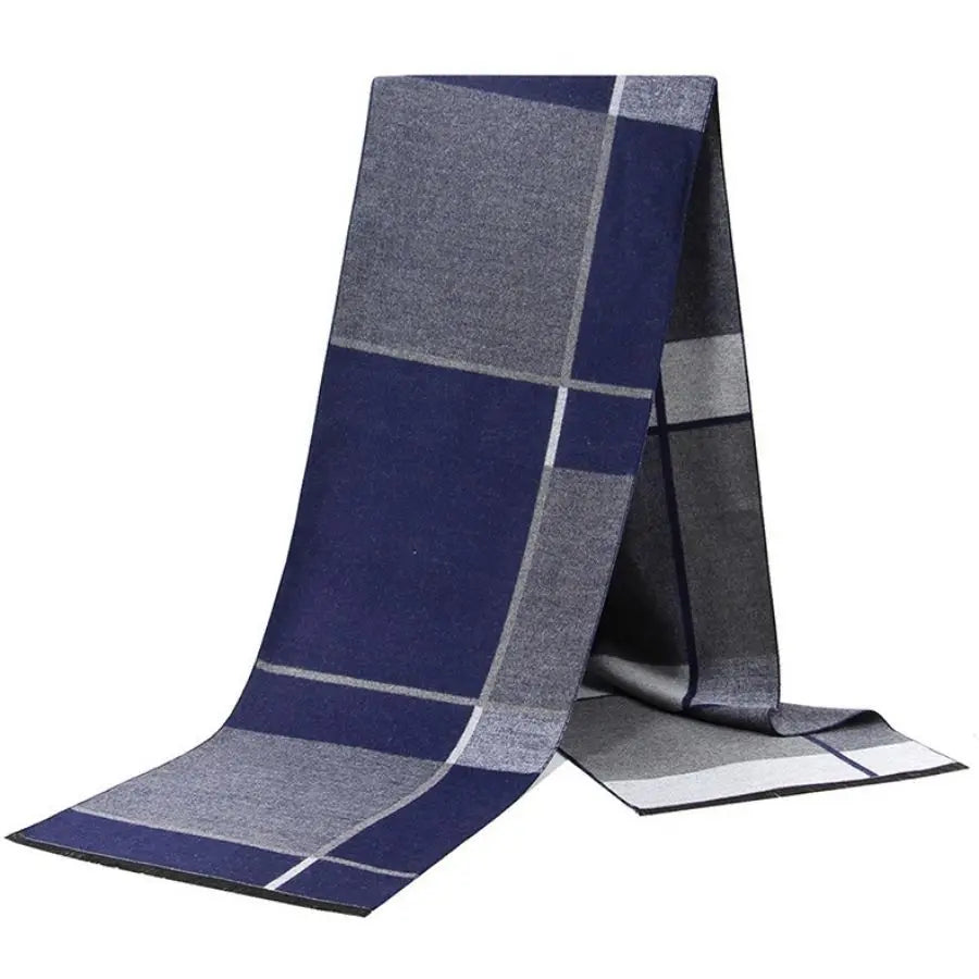 1pc Winter Scarf For Men Check Stripe Paisley Immitation Cashmere Elegant Jacquard Scarves Double Side Warm Windproof Neck Snood