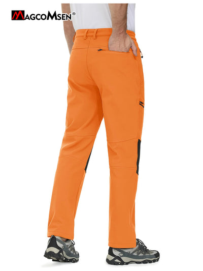 MAGCOMSEN Softshell Ski Pants Mens Winter Warm Fleece Lined Snow Trousers Waterproof Windproof Hiking Outdoor Thermal Pants