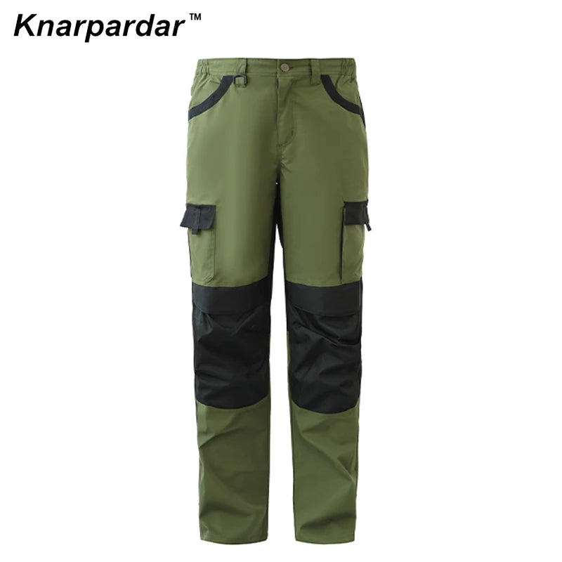 Men's Green Blue Work Suit Work Jacket and Pants with Knee pads Construction Maintenance workers Auto Repair Workwear