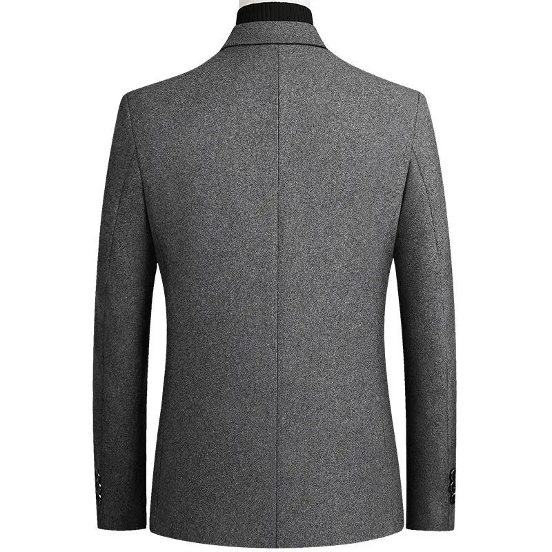 New Men's Wool Blazers Male Suit Jacket Oversized Solid Business Casual Winter Jacket Men Clothing Wedding Suit Coat 4XL A5FJ002