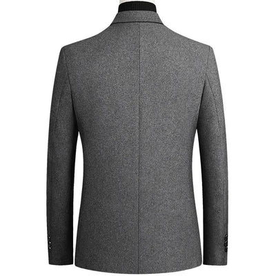 New Men's Wool Blazers Male Suit Jacket Oversized Solid Business Casual Winter Jacket Men Clothing Wedding Suit Coat 4XL A5FJ002