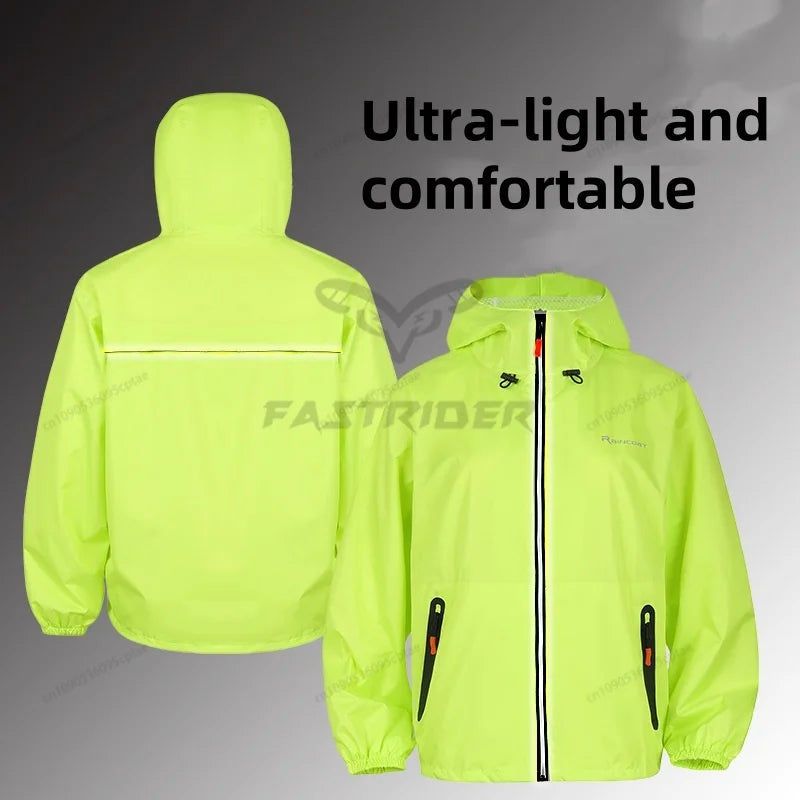 2025 New Adult Waterproof Raincoat Suit For Summer Unisex Motorcycle Raincoat Lightweight Breathable Outdoor Rain Wear