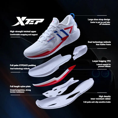 Xtep Ling Ji Men's Basketball Shoes 2025 Spring Rebound Breathable Men's Sports Shoes Marathon Carbon Sneakers 875219120003