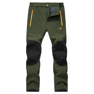 MAGCOMSEN Fleece Pants Men's Snow Ski Pants Windproof Shell Hiking Pants with 4 Zipper Pockets Winter Waterproof Trousers