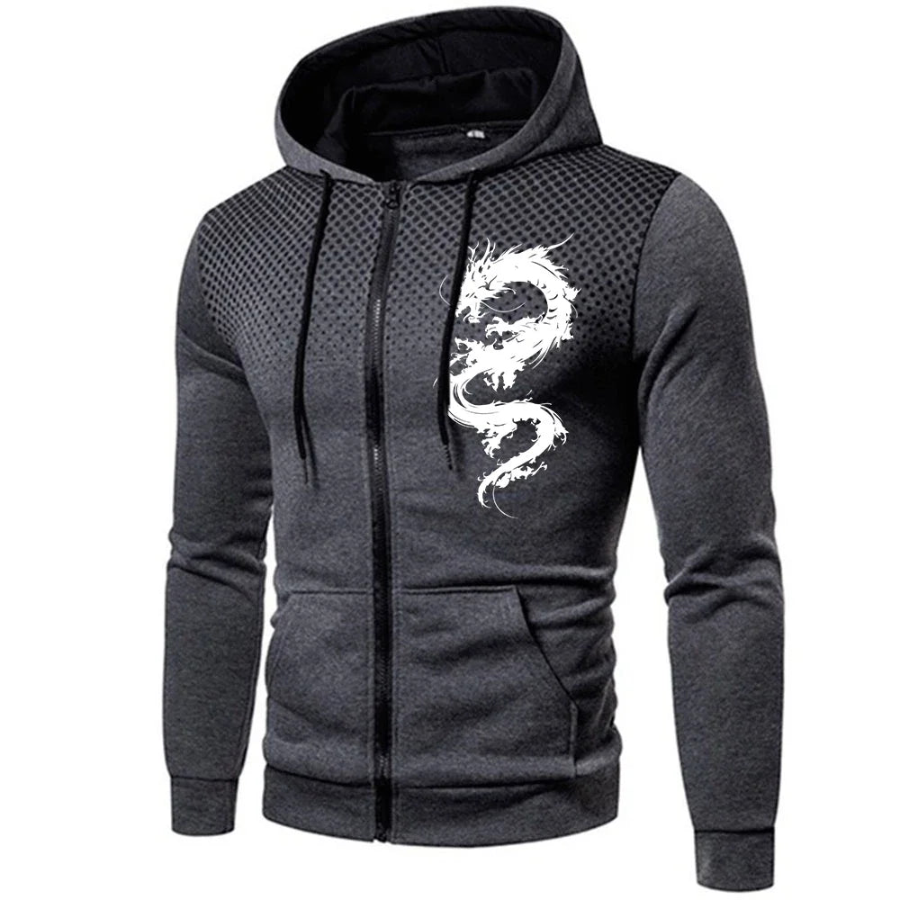 Quality Versatile Men's Zipper Sweatshirts Fashion Autumn Winter Men Hoodies Outdoors Jogging Pants Tracksuit Comfortable Daily