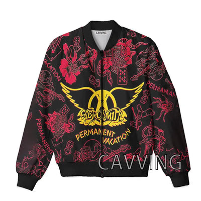 New Fashion Women/Men's 3D Print  Aerosmith Band  Zipper Bomber Jackets Men Overcoat Mens Coat Zip Up Jackets  01