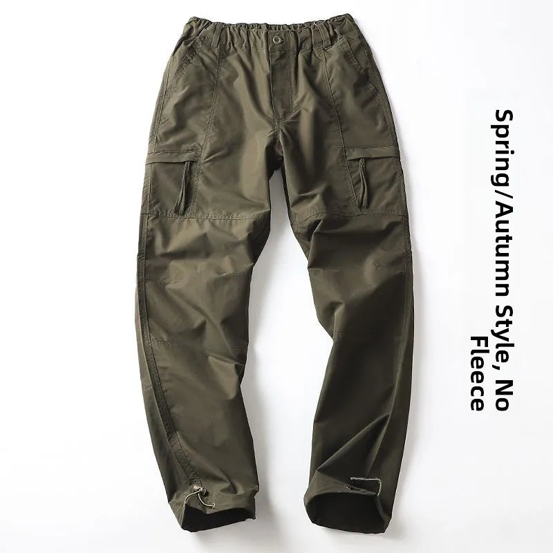 Outdoor Workwear Pants Men's Loose Straight Cut Qui Dry Hiking Mountain Climbing Windproof Waterproof Polyester Fiber Cargo