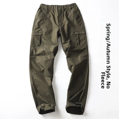 Outdoor Workwear Pants Men's Loose Straight Cut Qui Dry Hiking Mountain Climbing Windproof Waterproof Polyester Fiber Cargo