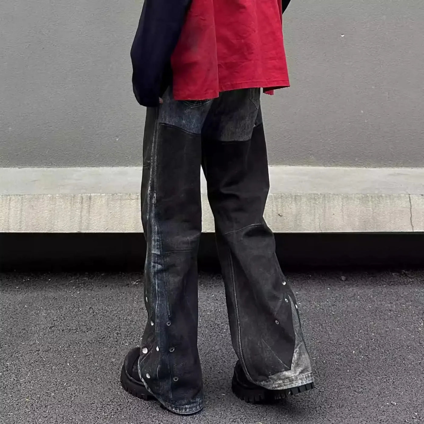 2024 Men's Autumn Straight-Leg Jeans Casual Trendy American Style Washable Coatings Streetwear Leisure Denim Pants