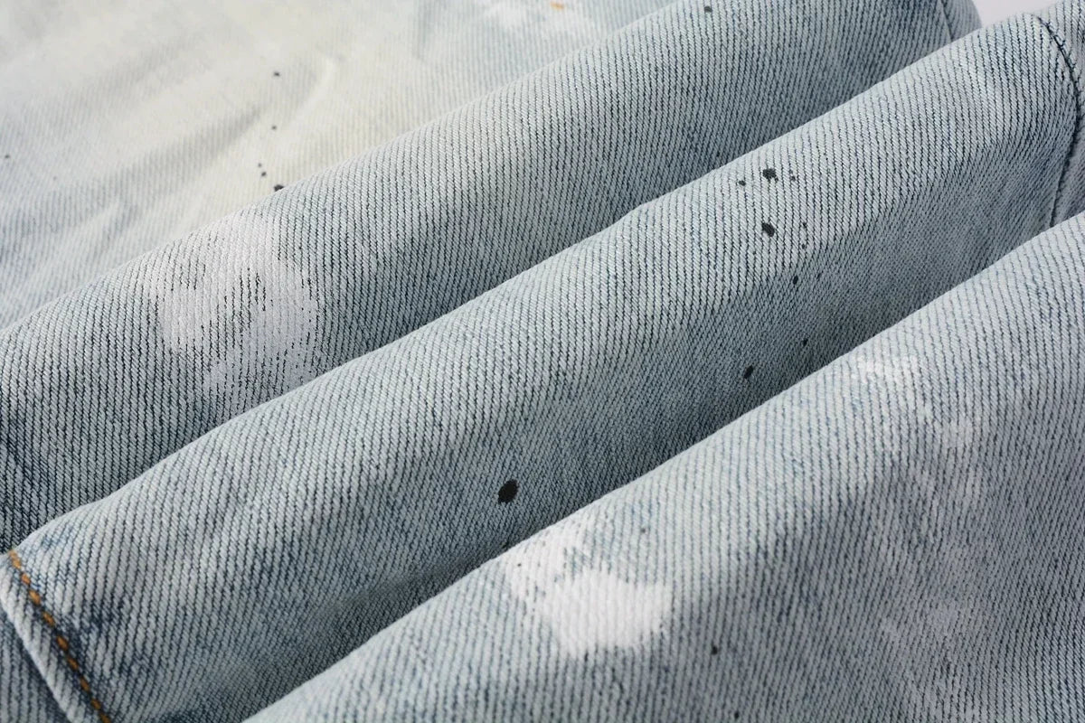 2025  Jeans Men's Vintage High-Waist Skinny  Denim Trousers Low-Rise Repairable Top Quality Streetwear Pants 9006