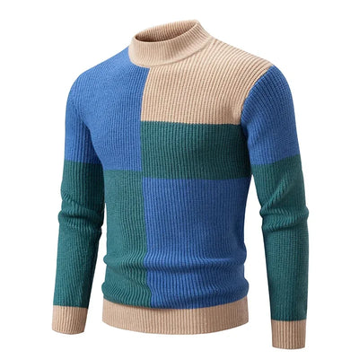 Sweatwear New Men's Autumn and Winter Casual Warm Neck Sweater Knit Pullover Tops  Man Clothes