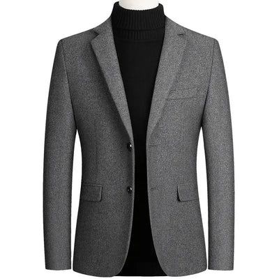 Business Casual Wool Blazer Men 2024 Autumn and Winter New Solid Men Blazer Regular Fit Long Sleeve Blazers for Men ZL361