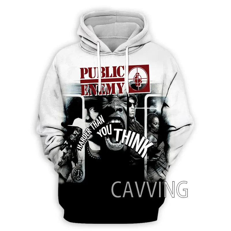New Fashion Women/Men's 3D Print  Public Enemy  Hoodies Hooded Sweatshirts Harajuku Hoodie Sweatshirts Tops Clothing