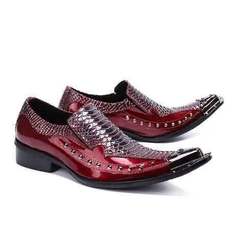 2024 italian Men's Genuine Leather Shoes Fashion Leather Formal Oxford Shoes Office Black Red Pointed Men Dress Wedding Party