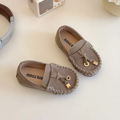 2025 Chidlren Flats Spring Summer Kids Casual Shoes for Girl Moccasin Slip On Lazy Loafers Shallow Tassel Boy Shoes Daily I03143