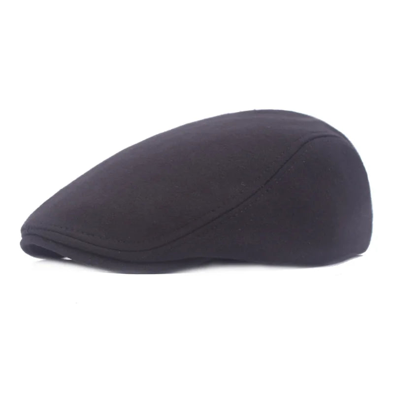 Solid Color Simple Felt Peaked Cap Women Men Autumn Newsboy Cap Dad Leisure Beret Caps Winter Warm Green Advance Hats