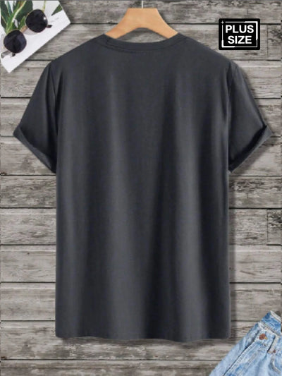 Men's summer 100% pure cotton fashionable casual sports loose Calvin letter pattern print round neck short sleeved T-shirt top