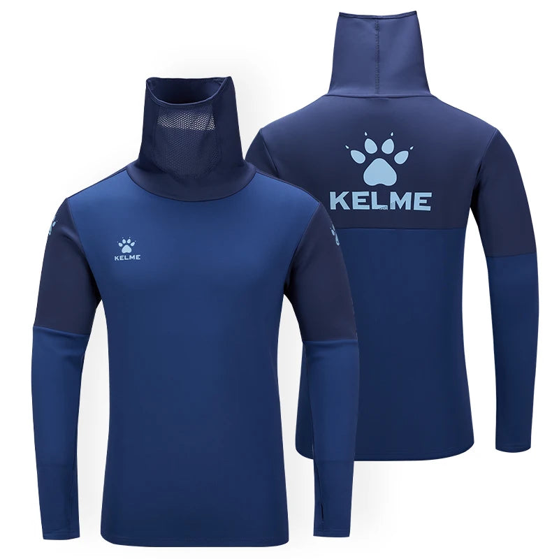 Kelme Football Training Hoodie Long Sleeve Customizable Sportswear Elastic Cold Mask Top Outdoor Warm Hoodie