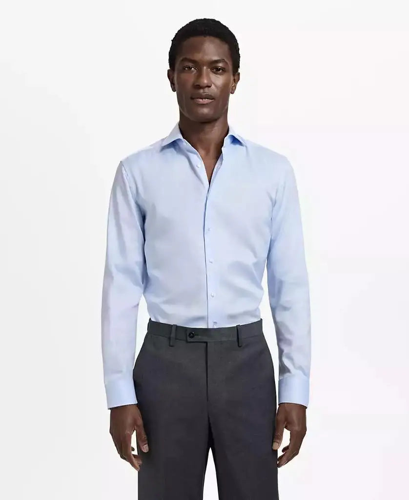 MANGO | Men's Slim Fit Structured Dress Shirt