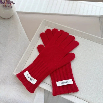 4-11Y Children's Gloves Versatile Boys Girls Split Finger Gloves with Hole Touchable Screen Autumn Winter Baby Knitted Glove