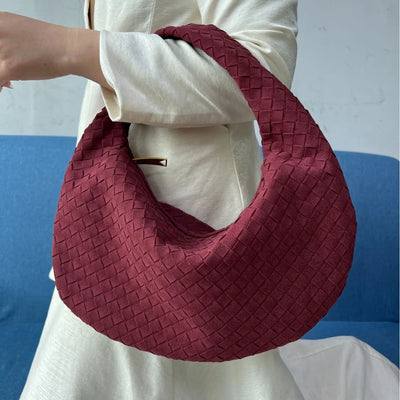 New woven bag high-end western-style casual armpit bag women's single shoulder handbag large dumpling bag hand-held bag