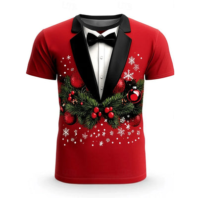 Christmas Tree Snowflake 3D Print T-Shirts Men Women Fashion Cosplay Oversized Short Sleeve T Shirt Male Tees Tops Man Clothing