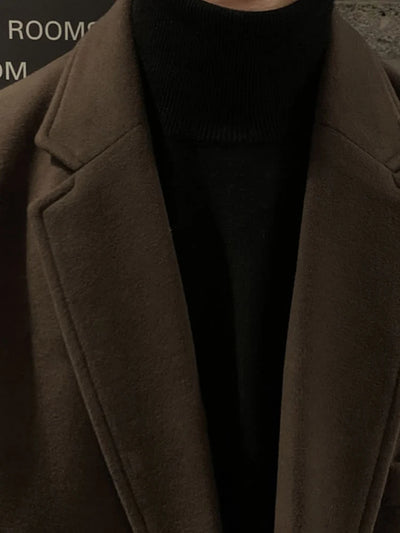 Mauroicardi Autumn Winter Long Casual Brown Black Soft Thick Warm Woolen Coat Men Sashes Luxury Designer Plus Size Overcoat 5XL